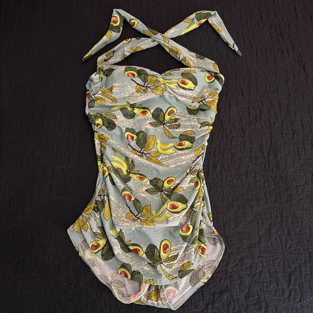 Bettie Page Avocado One Piece Swimsuit